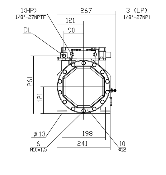 ضاغط DMZL شبه محكم 2 اسطوانة R404A/R22
